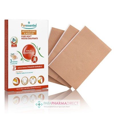 Puressentiel Articulations & Muscles Pure Heat Patchs Chauffants 3x3 PatchsLot  × 3