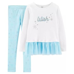 Carter's | Kid 2-Piece Wish Peplum Top & Snowflake Legging Set