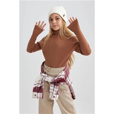 Defacto Kız Çocuk Regular Fit Balıkçı Yaka Kazak A6012A823WN