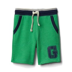 Logo patch pull-on shorts