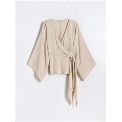 Bluse aus Leinenmischung