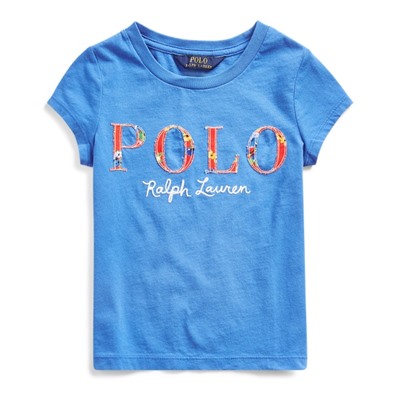 Girls 2-6x Floral-Logo Cotton Jersey Tee