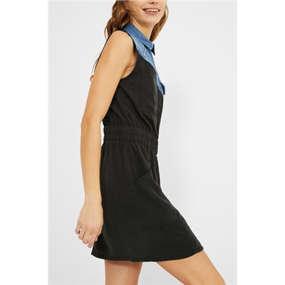 Vestido corto bimateria