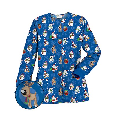 UA Christmas Crush Royal Print Scrub Jacket