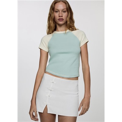 Camiseta algodón bicolor