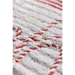 Fleuramour Banyo Paspas - Beyaz/Kırmızı/Gri - 50x80 cm