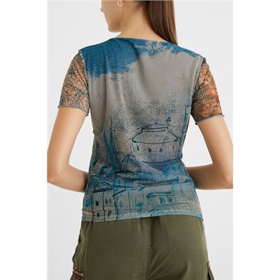 Camiseta slim tul paisajes