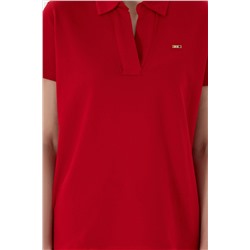 Kadın Kırmızı Basic Polo Yaka Tişört