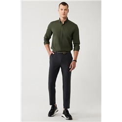 Avva Erkek Antrasit Yumuşak Tuşeli Slim Fit Chino Pantolon A32Y3070