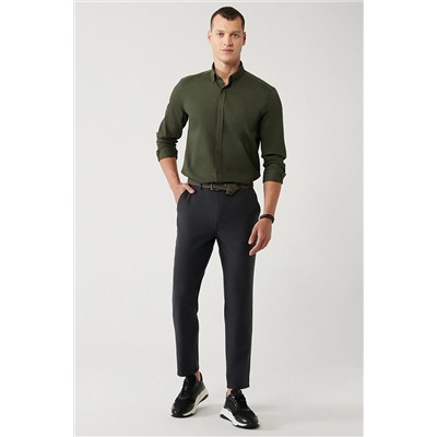 Avva Erkek Antrasit Yumuşak Tuşeli Slim Fit Chino Pantolon A32Y3070