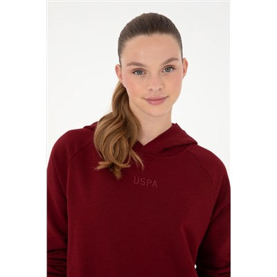 Kadın Bordo Kapüşonlu Sweatshirt