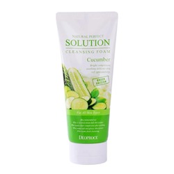DEOPROCE NATURAL PERFECT SOLUTION CLEANSING FOAM GREEN EDITION CUCUMBER Пенка для умывания с экстрактом огурца 170г