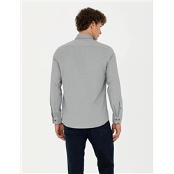 Haki Slim Fit Uzun Kollu Gömlek