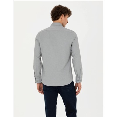 Haki Slim Fit Uzun Kollu Gömlek