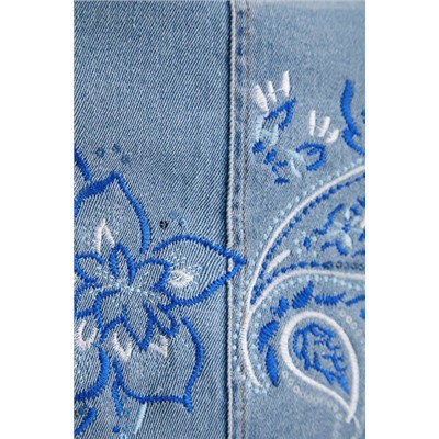 Falda corta vaquera paisley