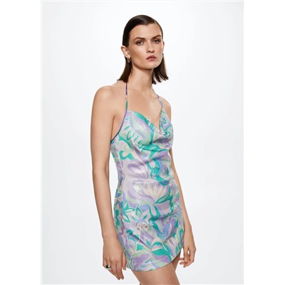 Vestido lentejuelas escote espalda -  Mujer | MANGO OUTLET España