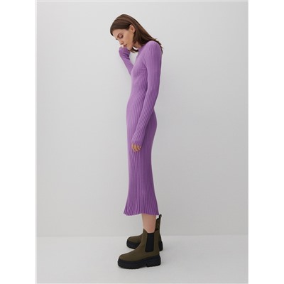 Strickkleid mit Gestreifter Struktur