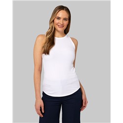 WOMEN'S SOFT RIB HIGH NECK TANK