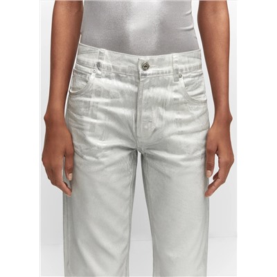 Jeans rectos metalizados