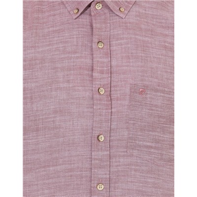 Bordo Regular Fit Kısa Kollu Gömlek