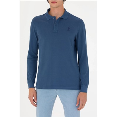 Erkek İndigo Basic Sweatshirt