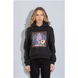 Sudadera con capucha Negro y rosa