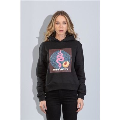 Sudadera con capucha Negro y rosa