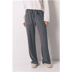 Pantalón largo polar suave textura gris