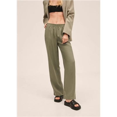 Pantalón lyocell recto -  Mujer | MANGO OUTLET Melilla