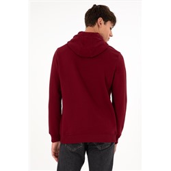 Erkek Bordo Basic Sweatshirt