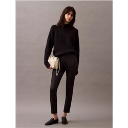 Ponte Herringbone Print Skinny Fit Pants