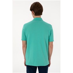 Erkek Polo Yaka Mint Basic Tişört
