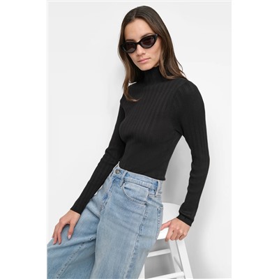RIBBED MOCK NECK BODYSUIT