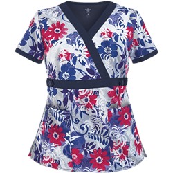 Med Couture Scrubs Floral Energy Print Top