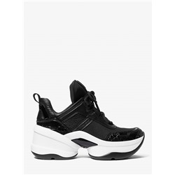 Michael Kors Outlet Olympia Mixed-Media Trainer