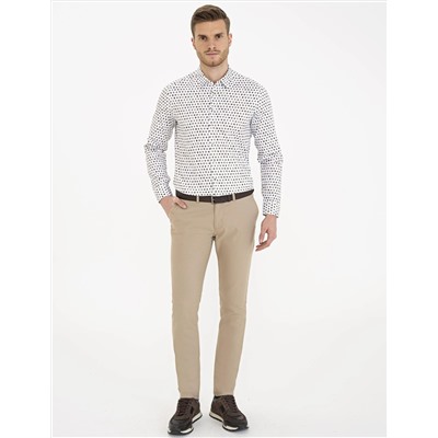 Haki Slim Fit Uzun Kollu Gömlek