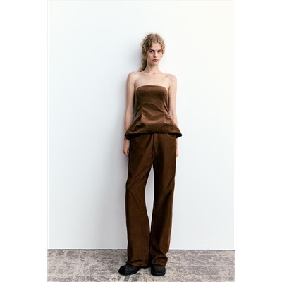CORDUROY STRAPLESS TOP