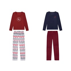 esmara Damen Pyjama, in weicher Fleece-Qualität