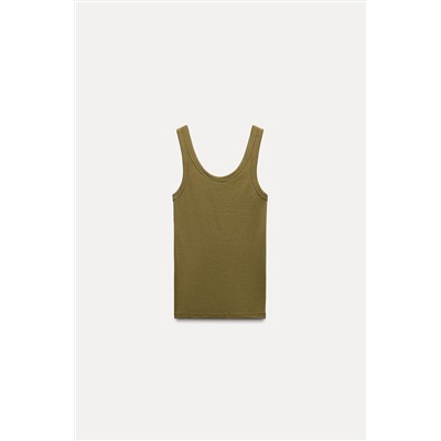 MERCERISED THREAD RIBBED T-SHIRT