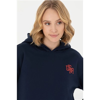 Kadın Lacivert Kapüşonlu Sweatshirt