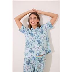 Pijama camisero Capri 100% algodón flores