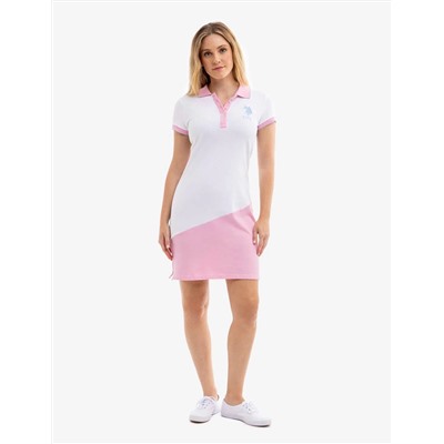 COLORBLOCK BIG LOGO POLO DRESS