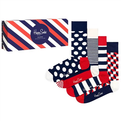 Happy Socks Classic Navy Geschenkset Socken 4 Paar XBDO09