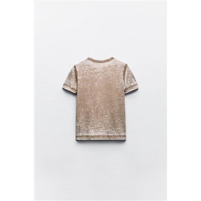 SLUB KNIT DEVORÉ FADED-EFFECT T-SHIRT