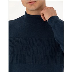Lacivert Melanj Slim Fit Kazak