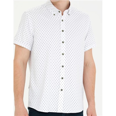 Haki Slim Fit Kısa Kollu Gömlek