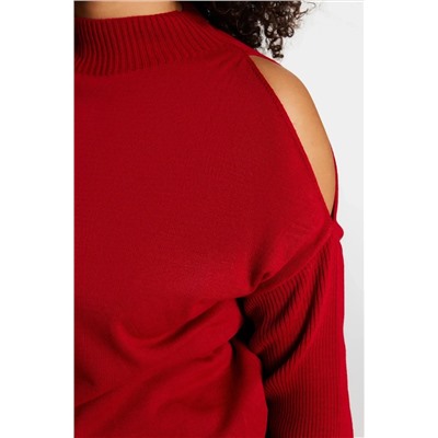 Kırmızı Cut Out Detaylı Triko Kazak TBBAW23AN00025