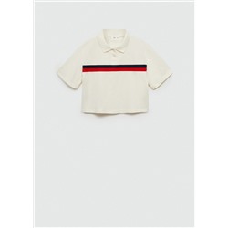 Polo crop detalle rayas