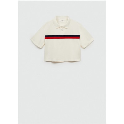 Polo crop detalle rayas