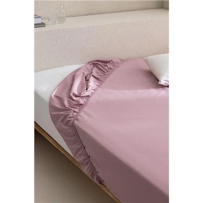 Manon King Size %100 Pamuk Ranforce Lastikli Çarşaf - Gül Kurusu